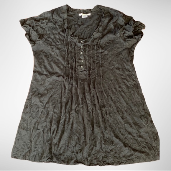 Alison Sheri XL Flared Short Sleeve Wrikled Top - Picture 4 of 7